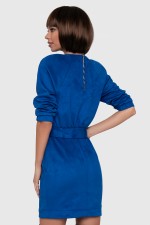 Платье замшевое мини синее